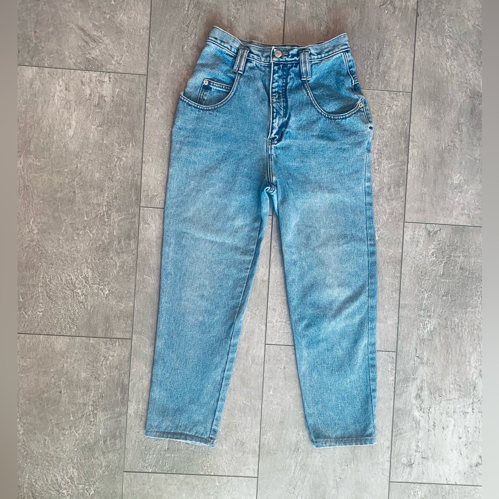 Vintage Cristina light wash super high rise jeans 7/8